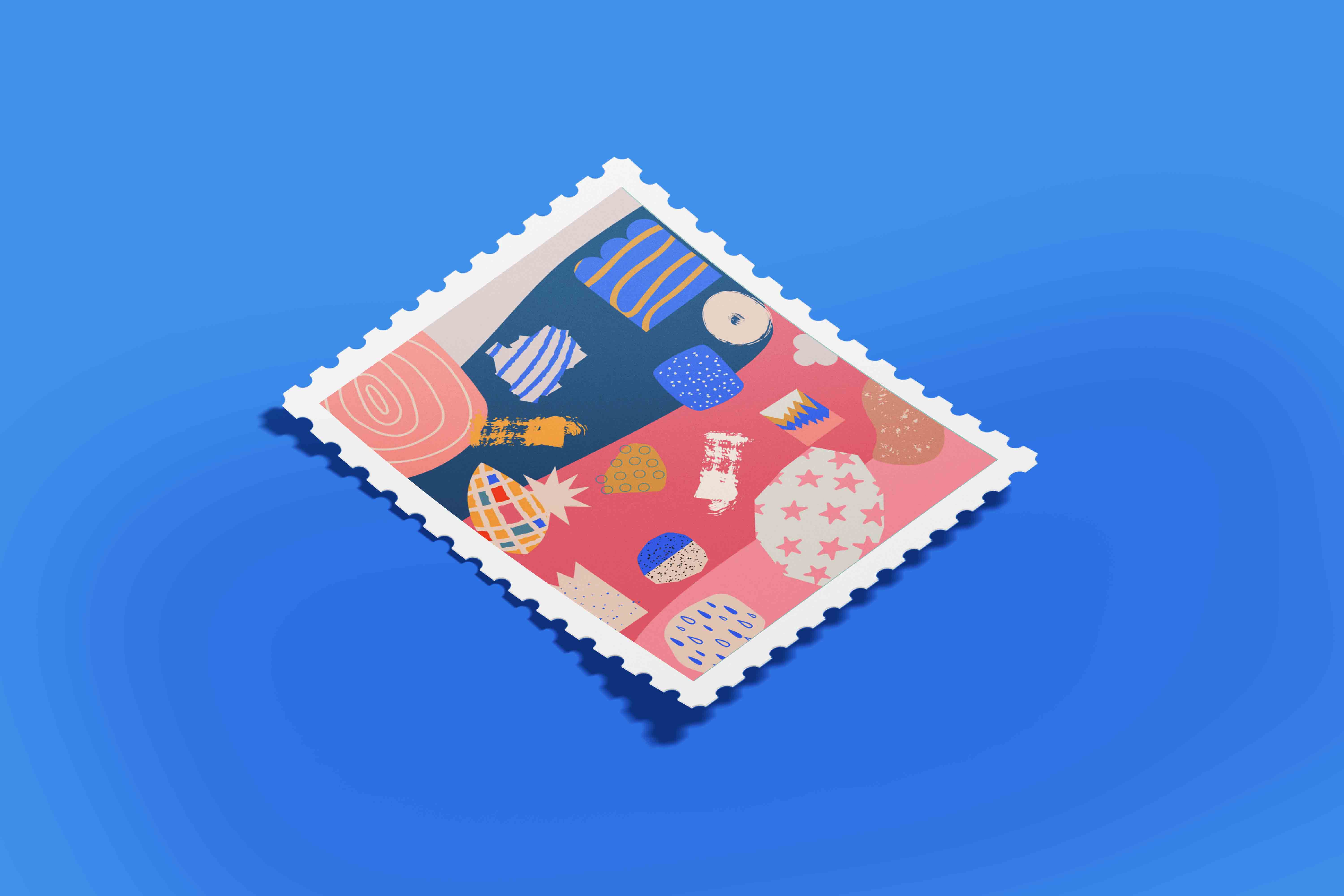 邮票设计效果图素材