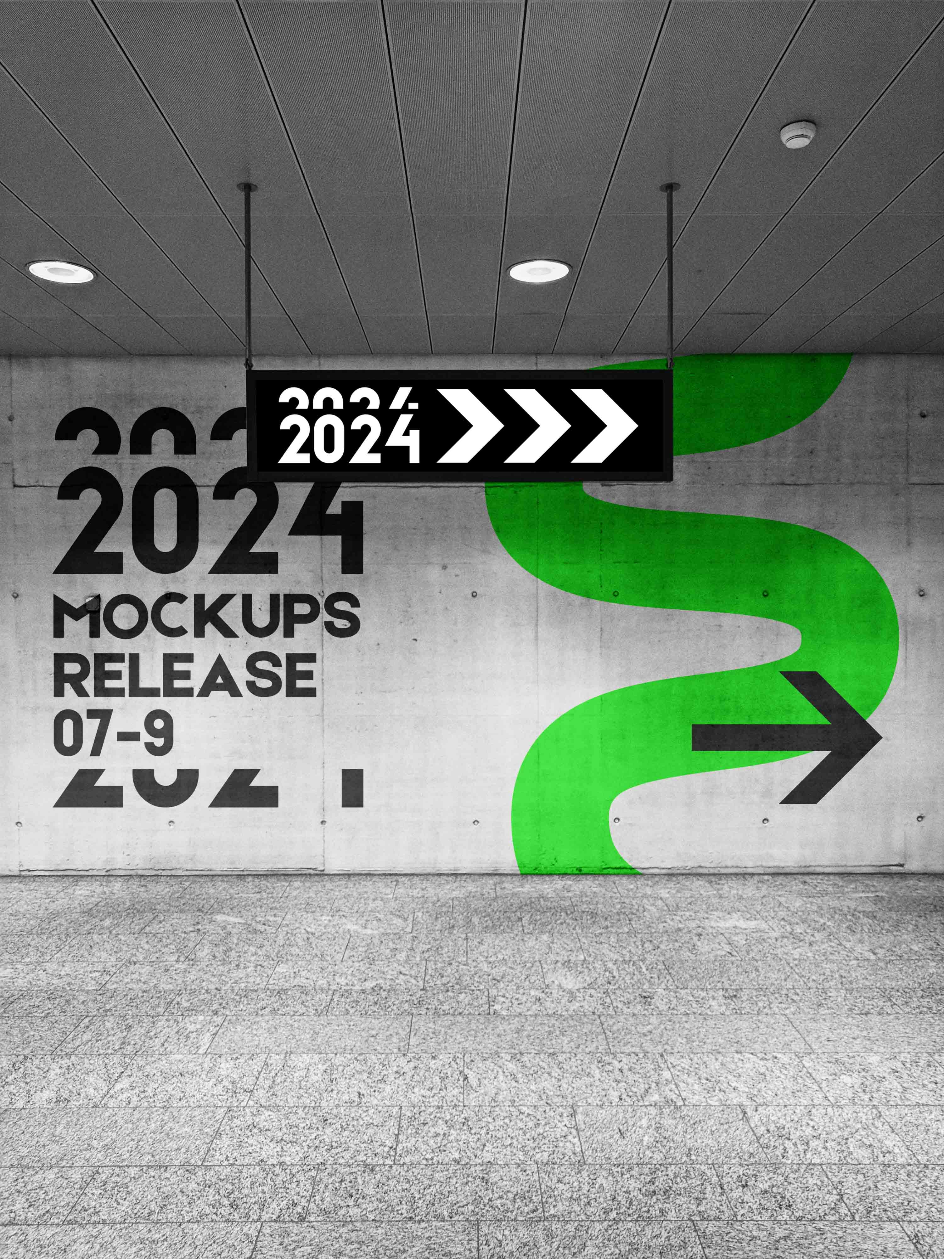 室内潮流海报指示牌PS样机