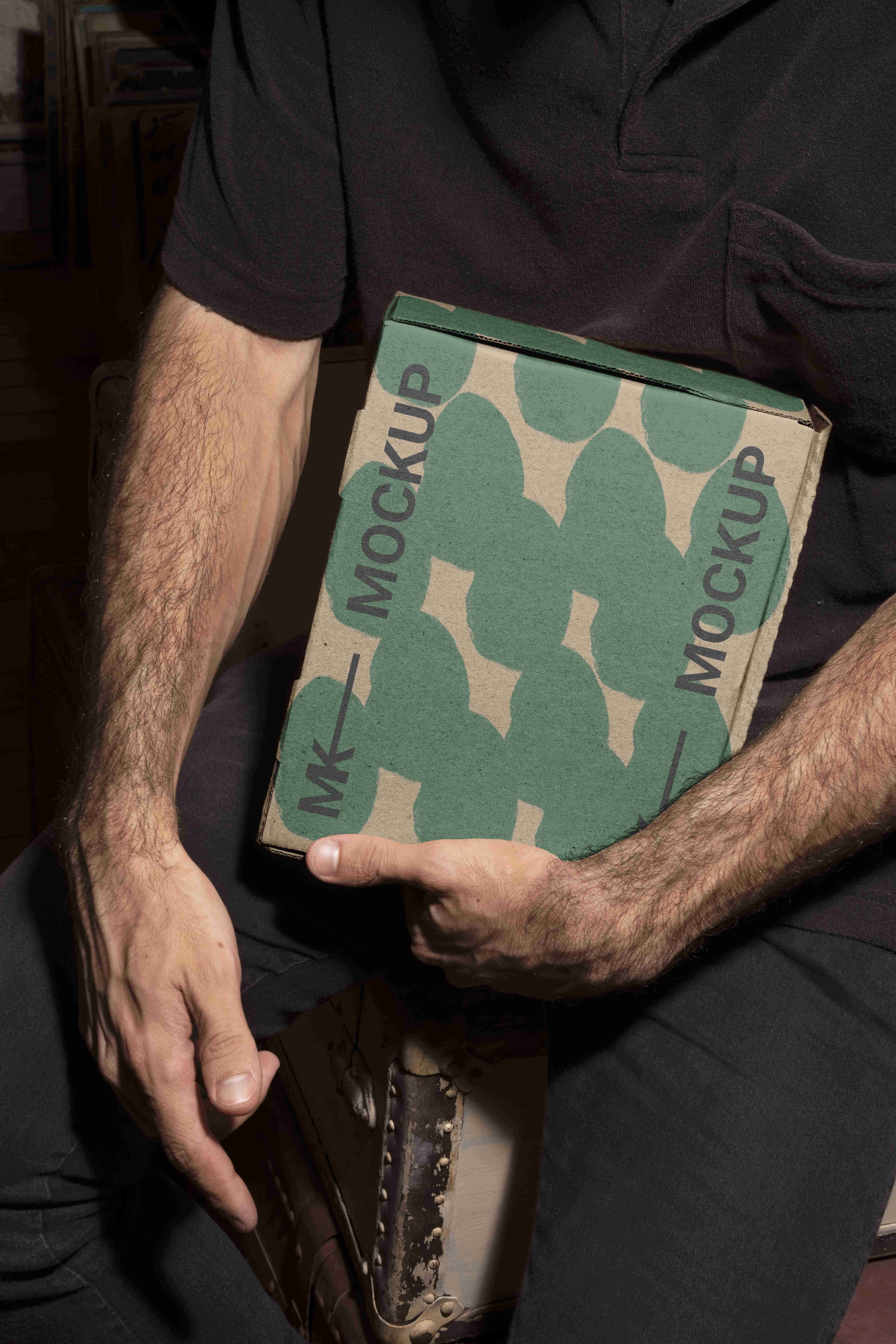 快递飞机盒设计ps样机素材