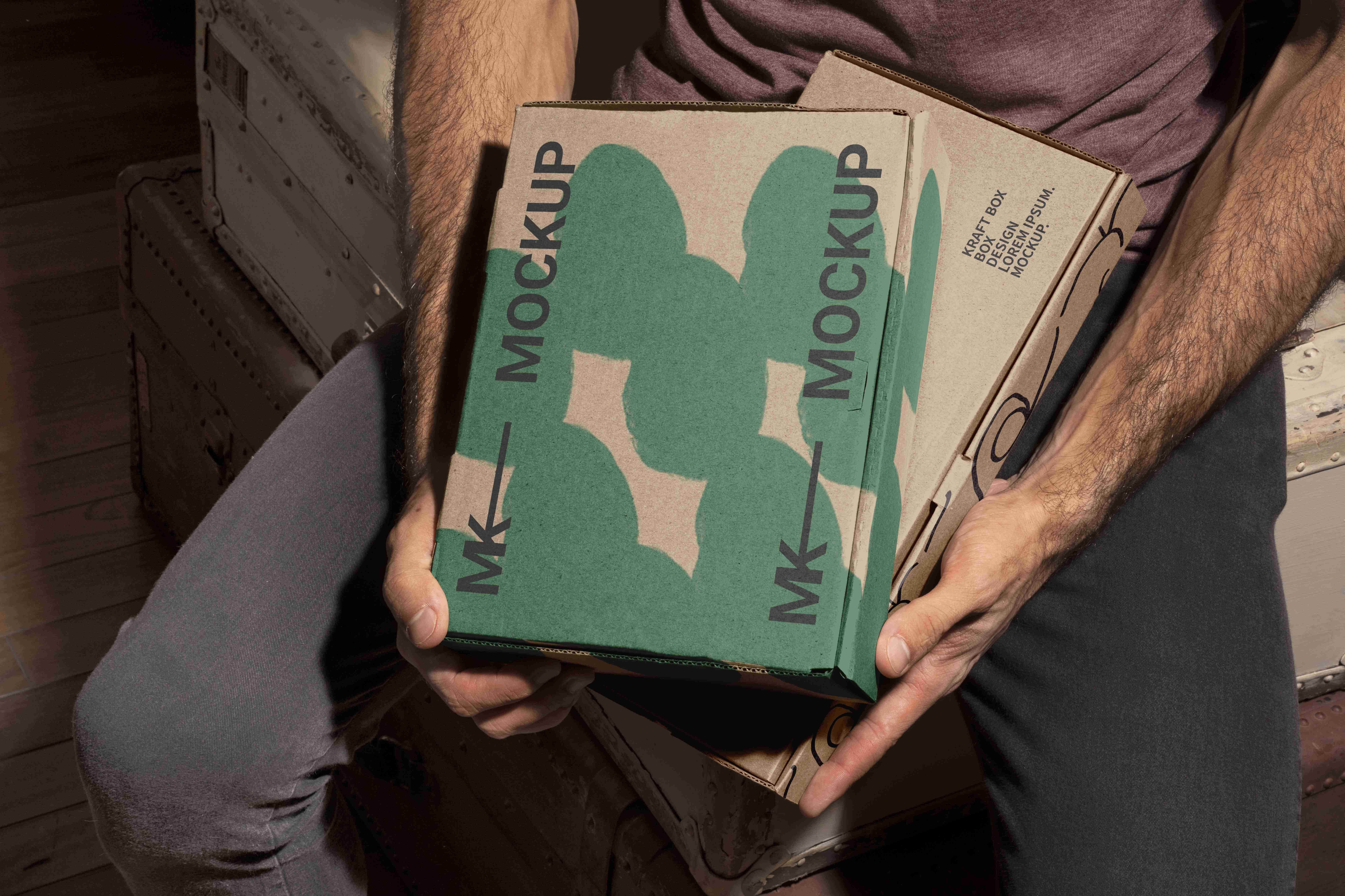 手持包装飞机盒展示ps样机