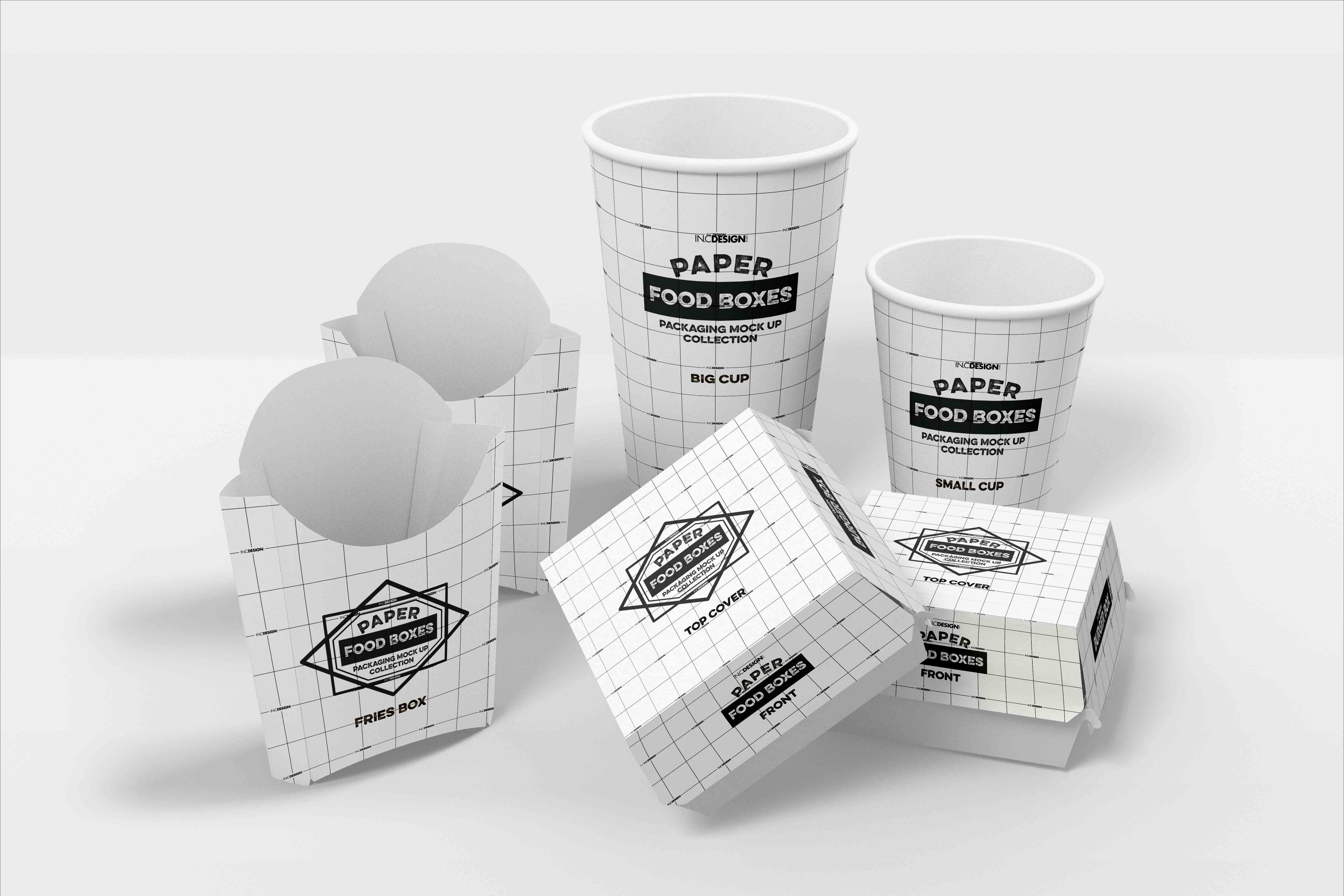 炸鸡套餐一次性餐具包装设计ps样机