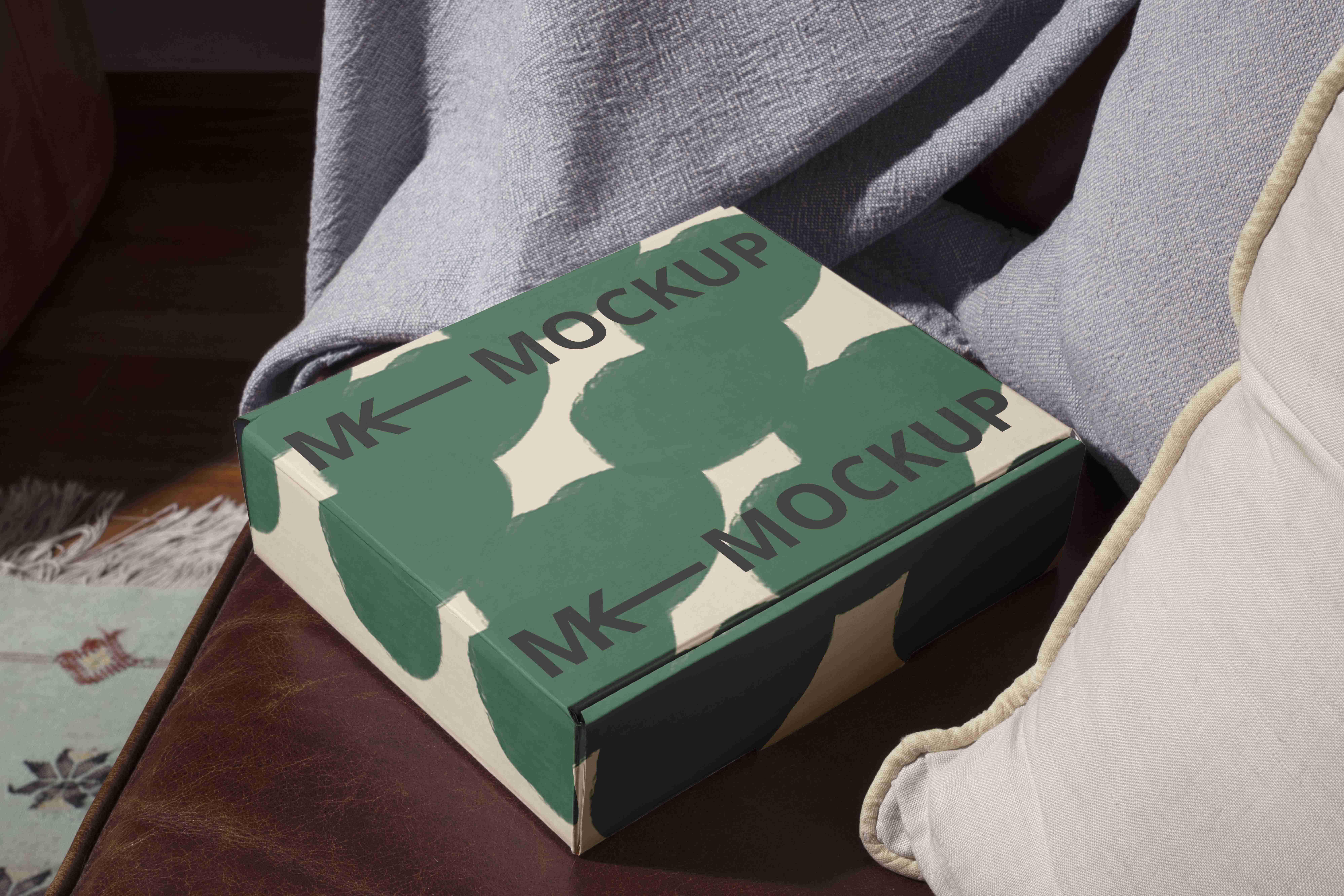 牛皮纸飞机盒效果图设计psd样机素材