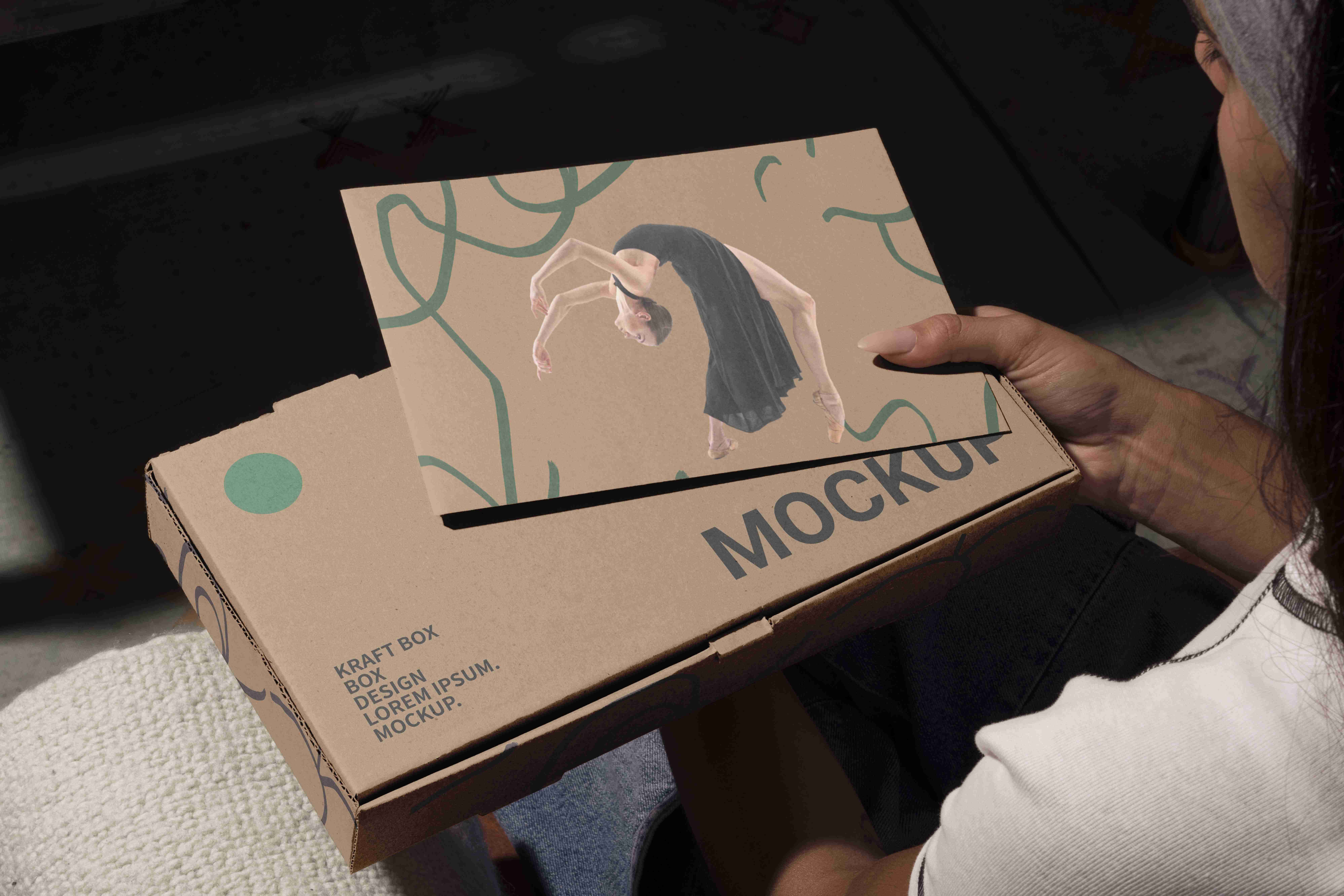 牛皮纸飞机盒样张展示ps样机