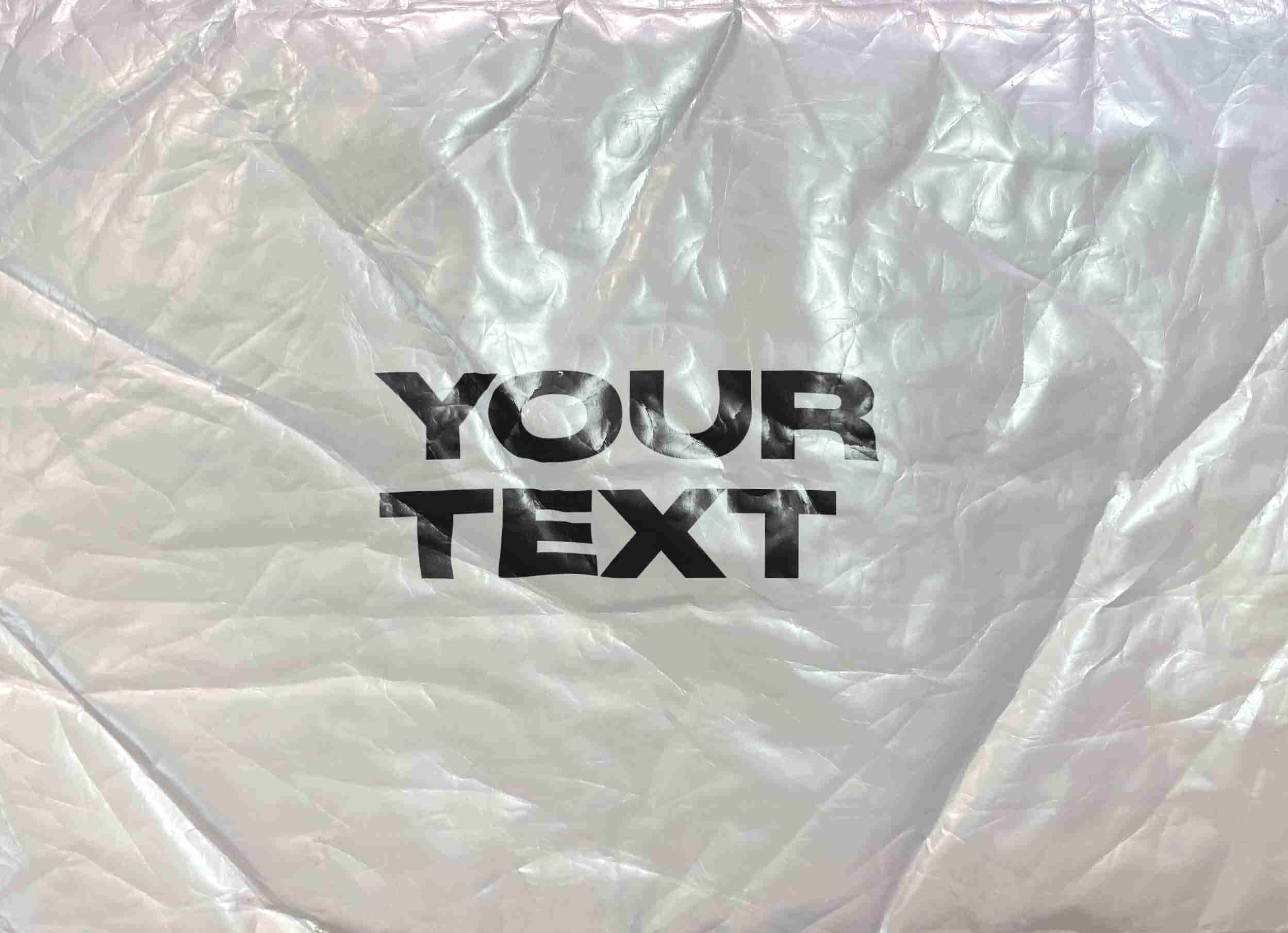 薄膜下的字体设计psd样机素材