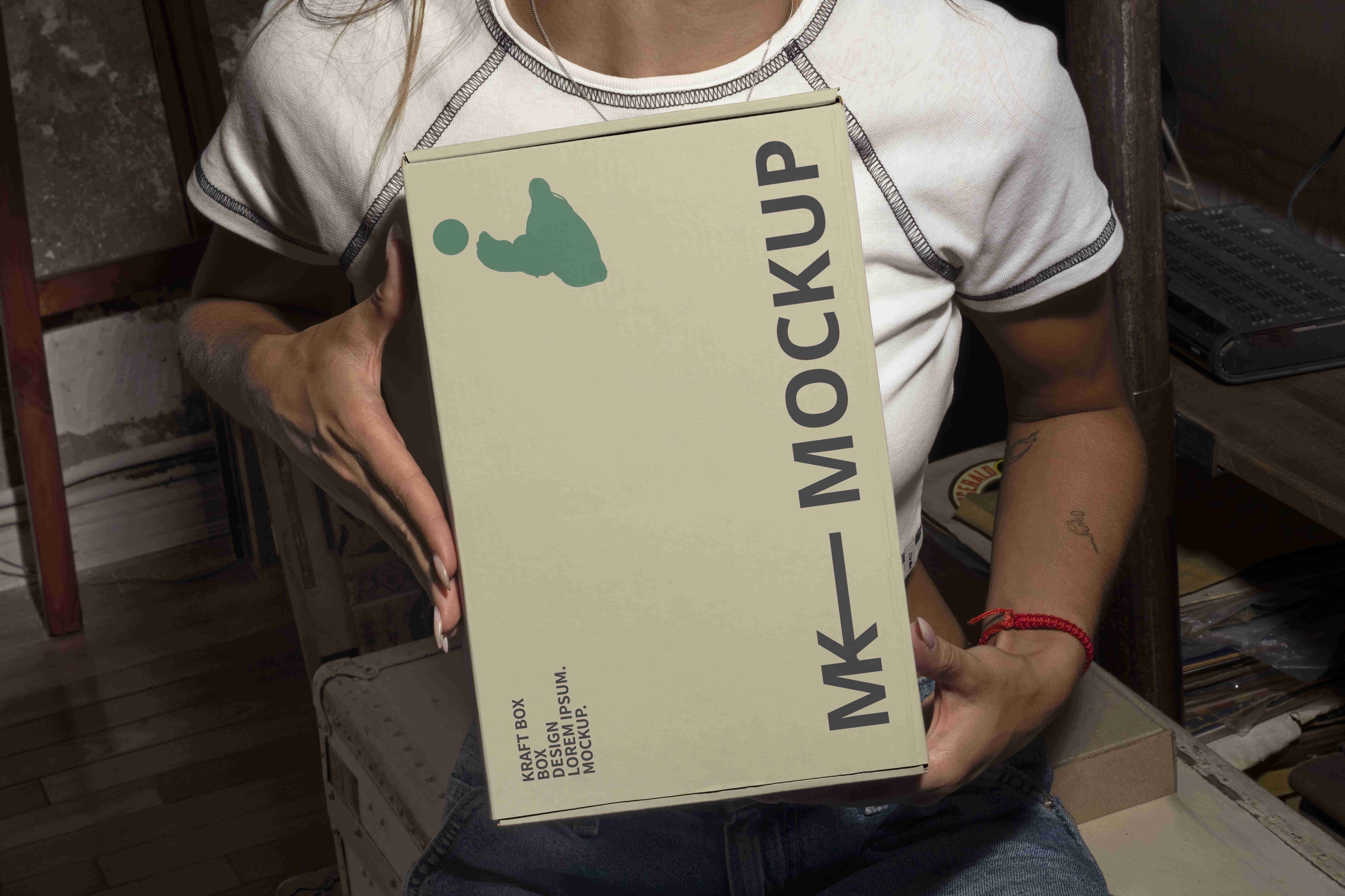 飞机盒大件快递盒设计psd样机