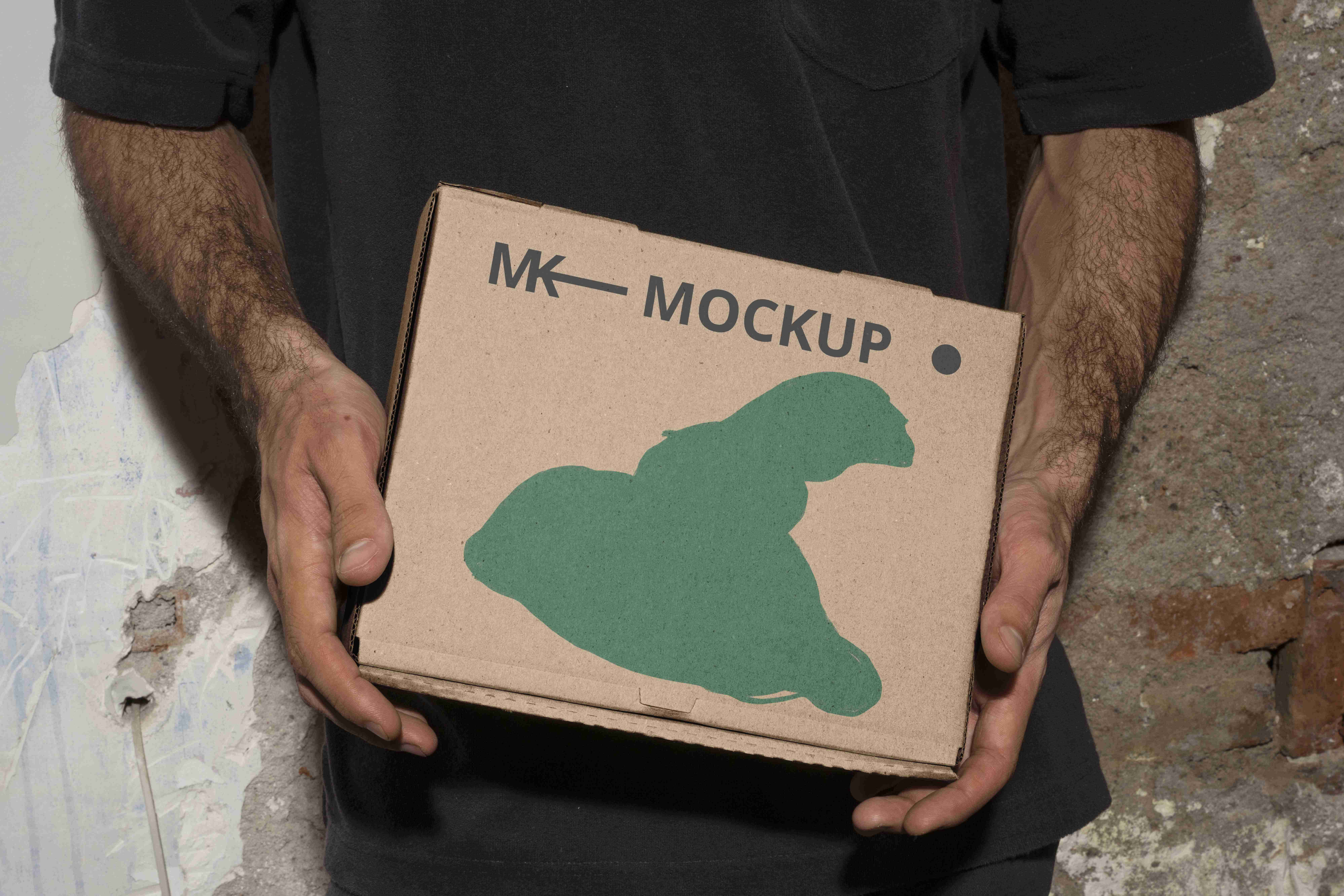 飞机盒快递送达展示ps样机